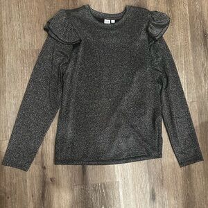 GAP Shimmering Silver Long Sleeve Top
